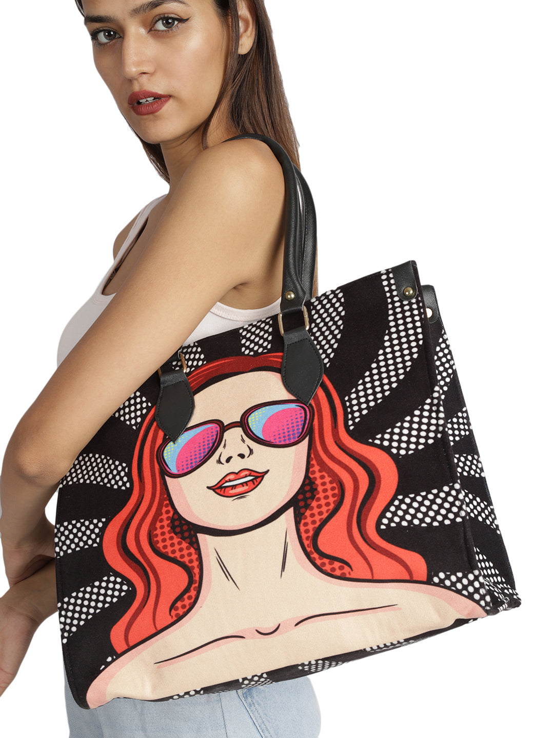 Quirky totes MINI WESST Multi Casual Graphic Tote Bag(MWTB066PR)