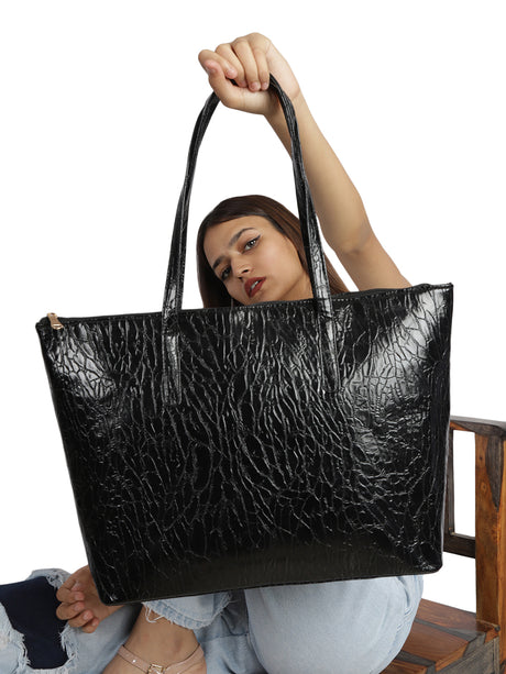 Louise Vegan Black Tote Bag