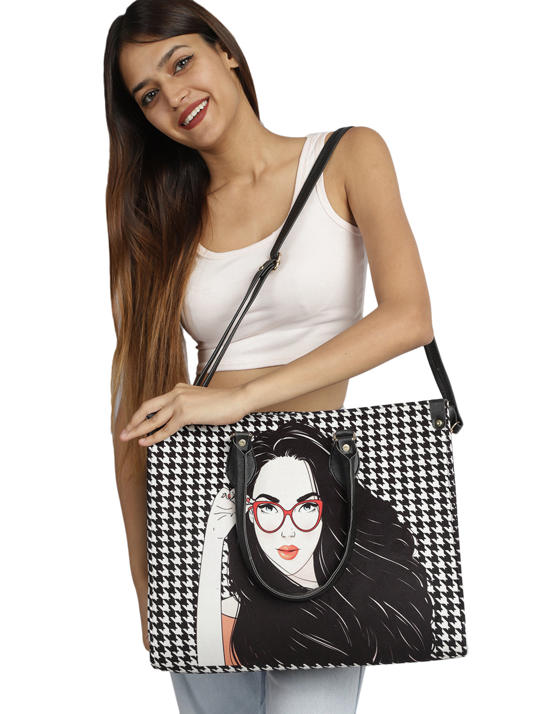 Quirky totes MINI WESST Multi Casual Graphic Tote Bag(MWTB064PR)