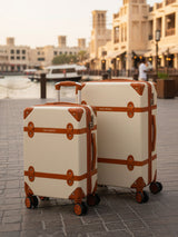Emily In Paris Beige Set Of Small & Large Luggage