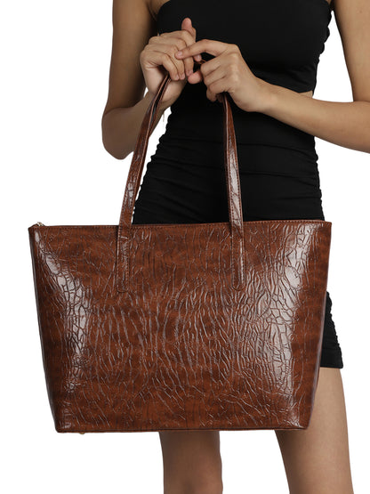 MINI WESST Tote bags : Buy MINI WESST Women's Brown Tote Bag Online