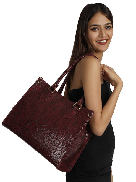 Karen Bestseller Maroon Tote Bag