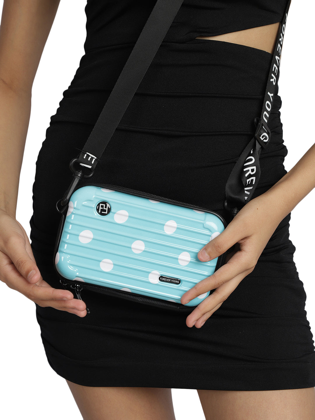 MINI WESST Blue Casual Solid Sling Bag(MWHB198PR)
