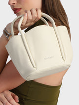 Barbara White Bucket Handbag