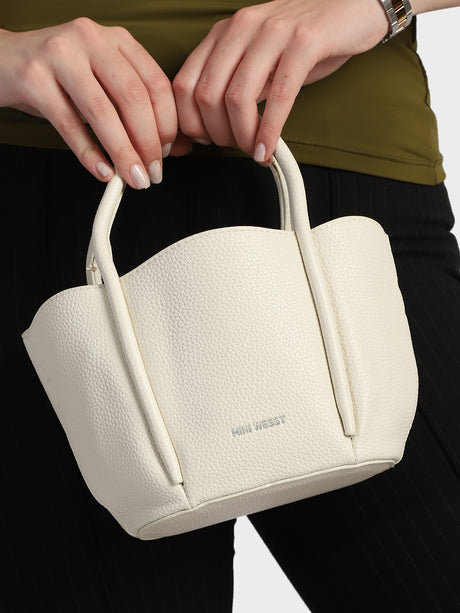 Barbara White Bucket Handbag