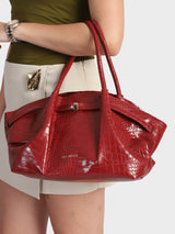 Red Hana Croco Totebag
