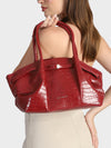 Red Hana Croco Totebag