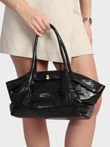 Black Hana Croco Totebag