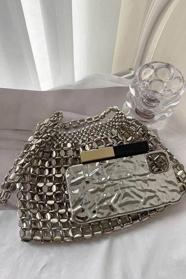 Aura Silver Clutch