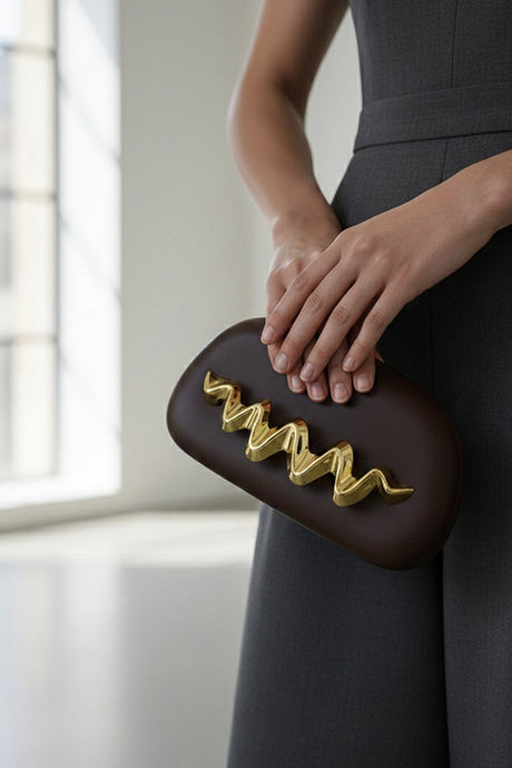 Inaya Brown Clutch