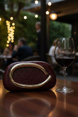Cleo Maroon Clutch