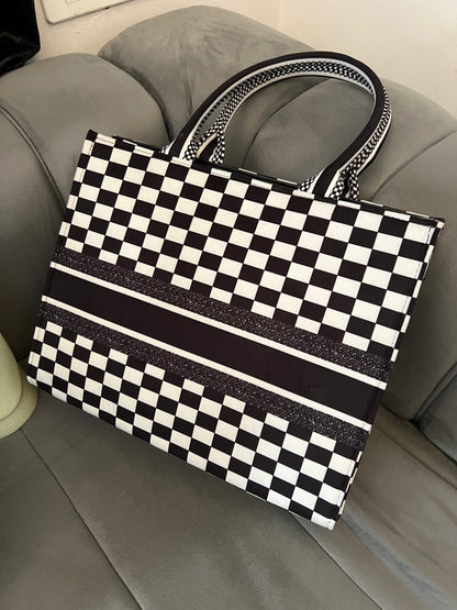 Mini Wesst Multi Color chequered tote bag(MWCUS007)