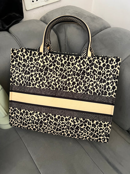 Mini Wesst Multi Color leopard print tote bag(MWCUS003)