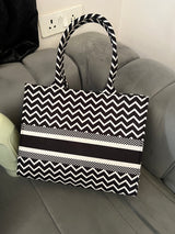 Multi Color zig zag tote bag