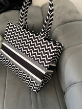 Multi Color zig zag tote bag