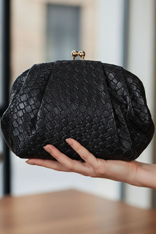 Agathe Black Clutch
