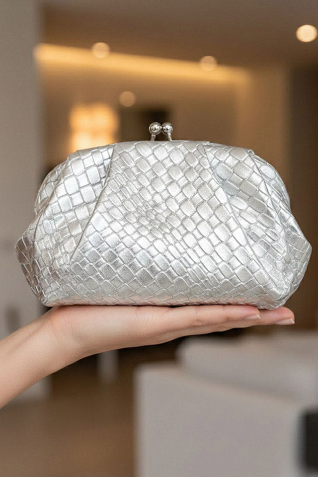 Agathe Silver Clutch