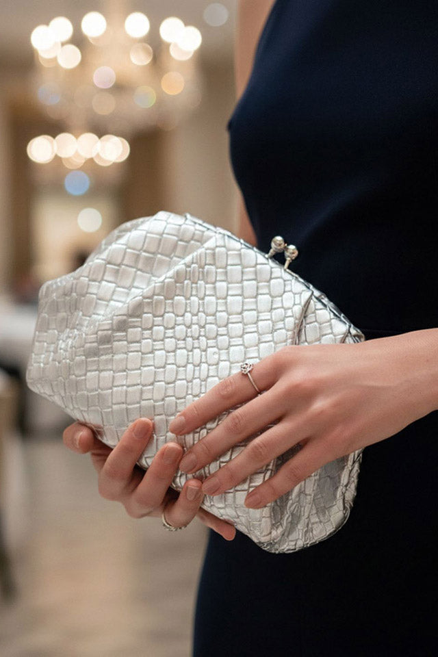 Agathe Silver Clutch