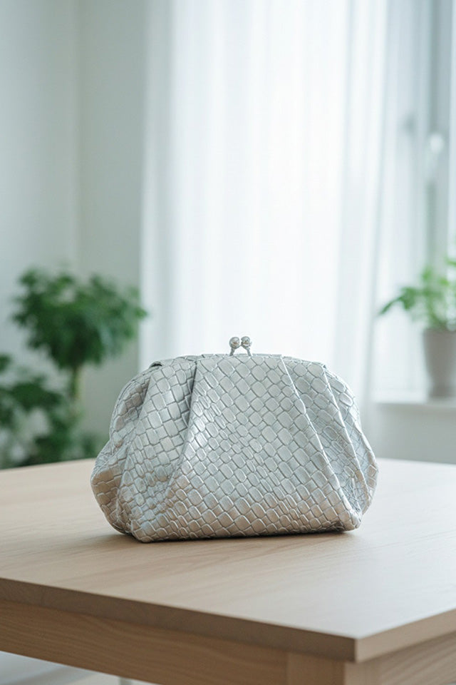 Agathe Silver Clutch