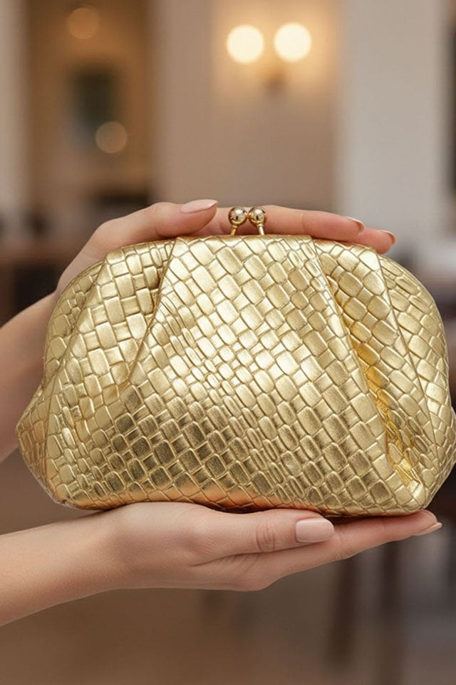 Agathe Gold Clutch
