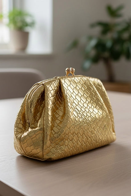 Agathe Gold Clutch