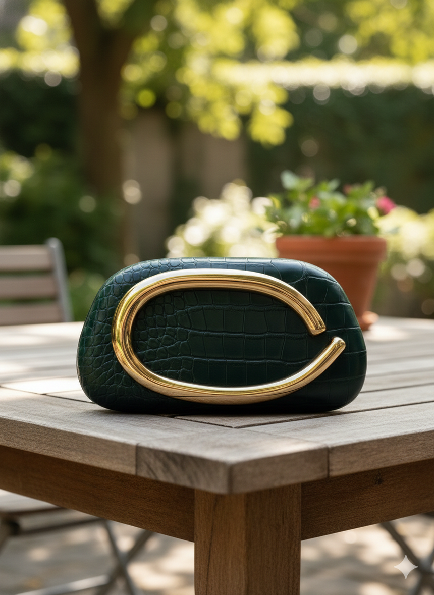 Cleo Green Clutch