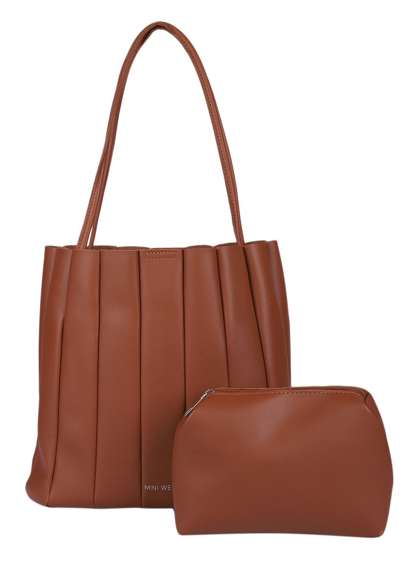 Leo Brown Shoulder Bag With Pouch