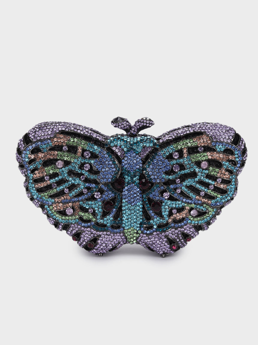 Butterfly Multicoloured Clutch