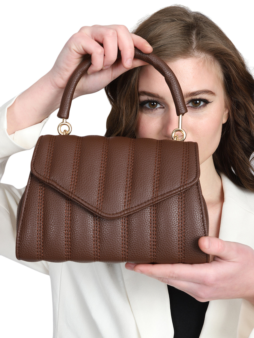 Women's Brown Handheld Bag