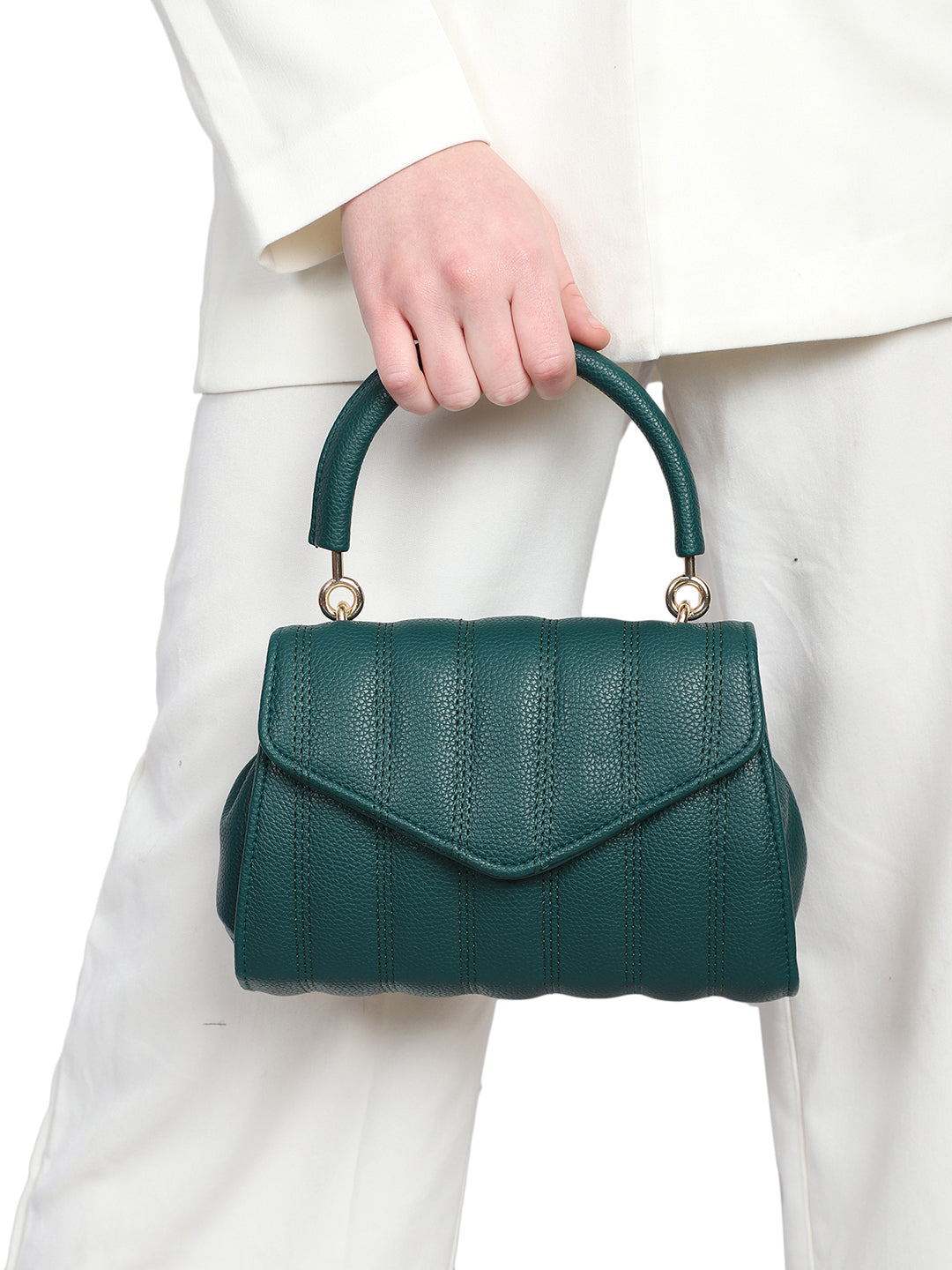 Women's Green Handheld Bag