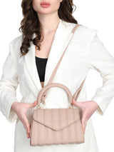 Women's Beige Handheld Bag