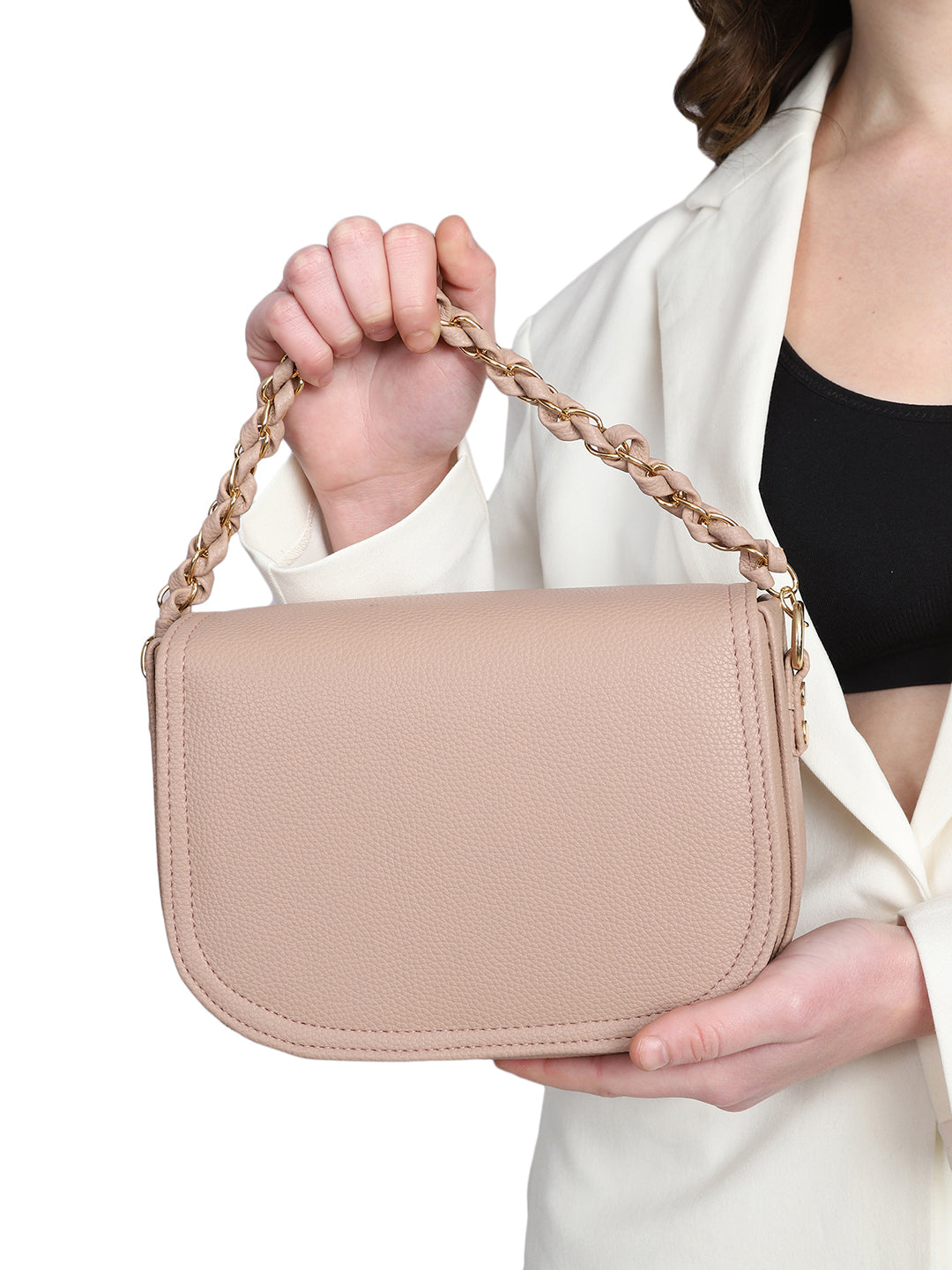 Women's Beige Handheld Bag