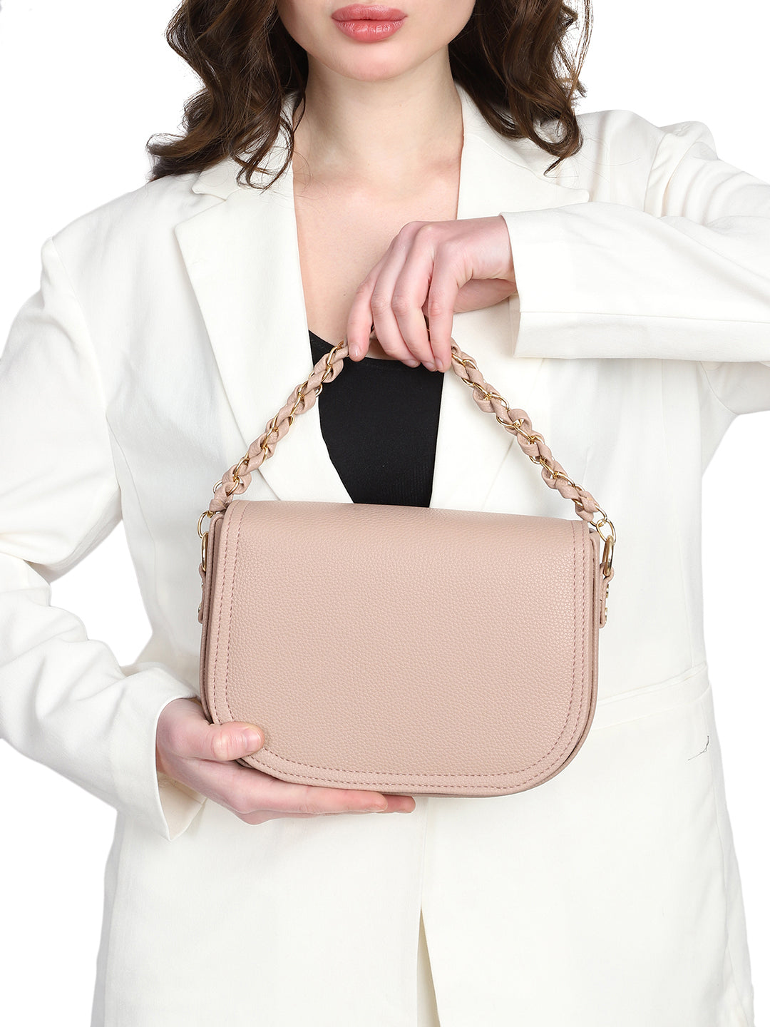 Women's Beige Handheld Bag