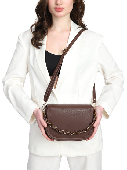 MINI WESST Women's Brown Handheld Bag