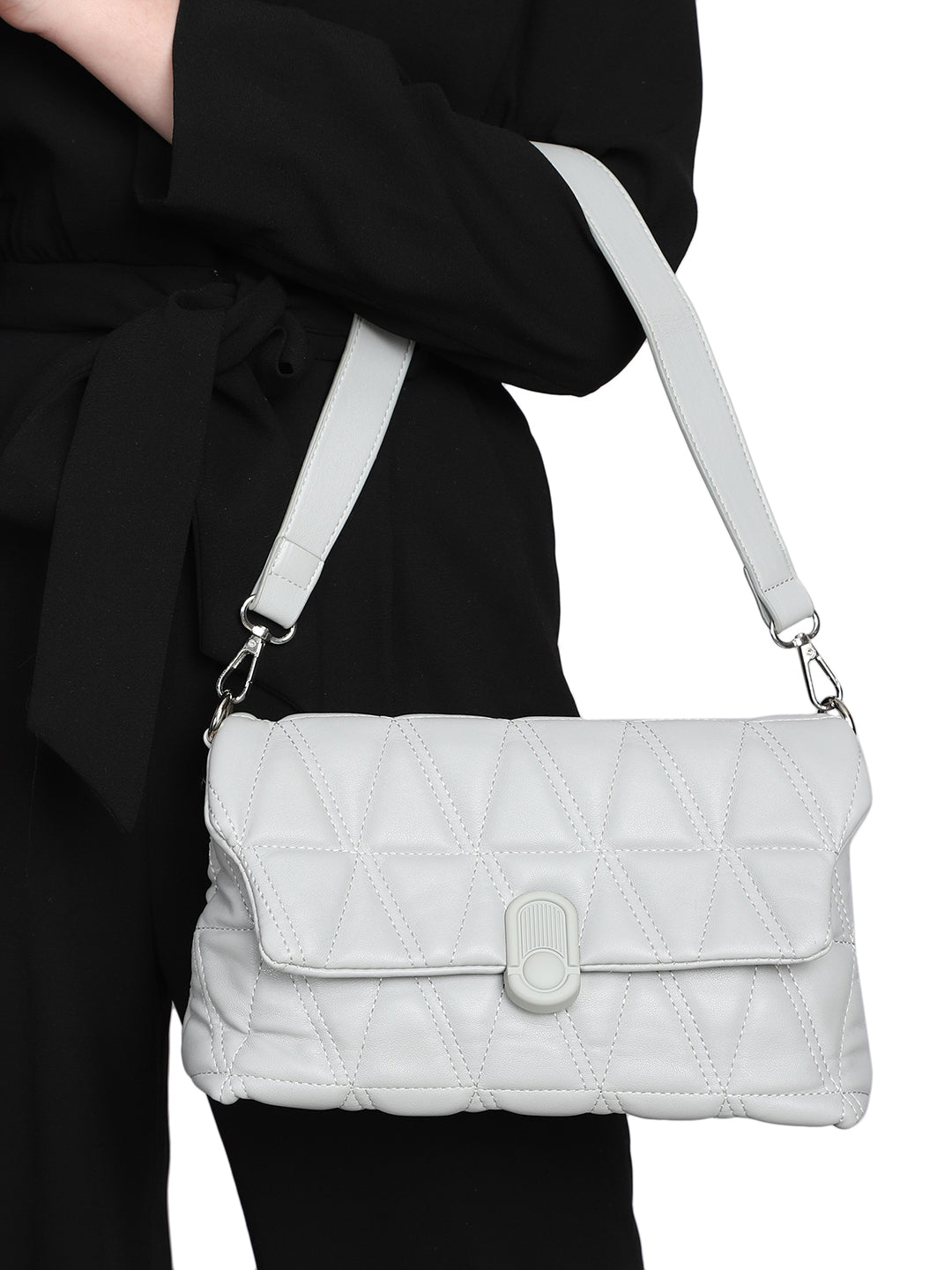 Women's White Handheld Bag