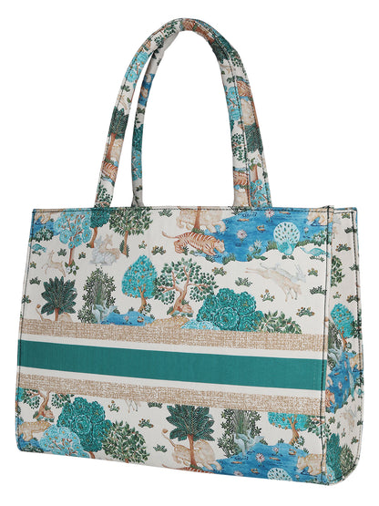 Women's Graphic Printed Canvas Tote Bag(MWCUS017)