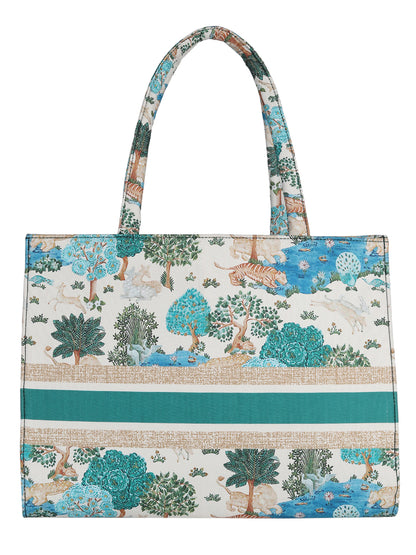 Women's Graphic Printed Canvas Tote Bag(MWCUS017)