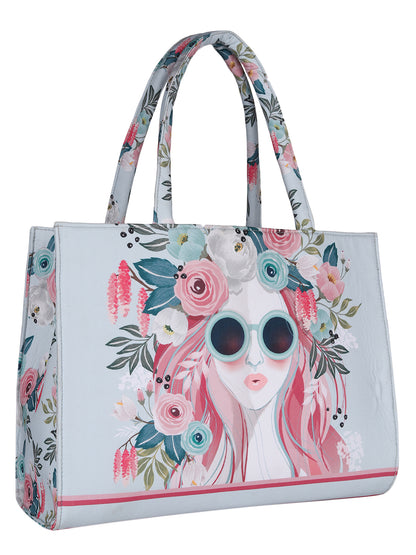 Women's Graphic Printed Canvas Tote Bag(MWCUS019)