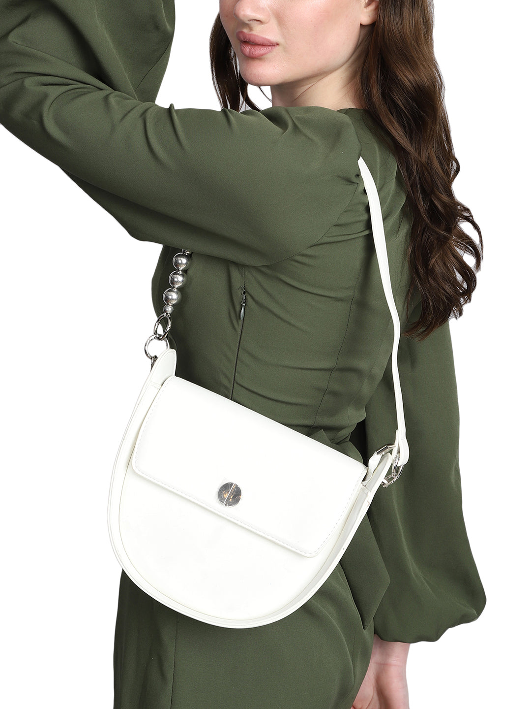 MINI WESST Women's White Handheld Bag