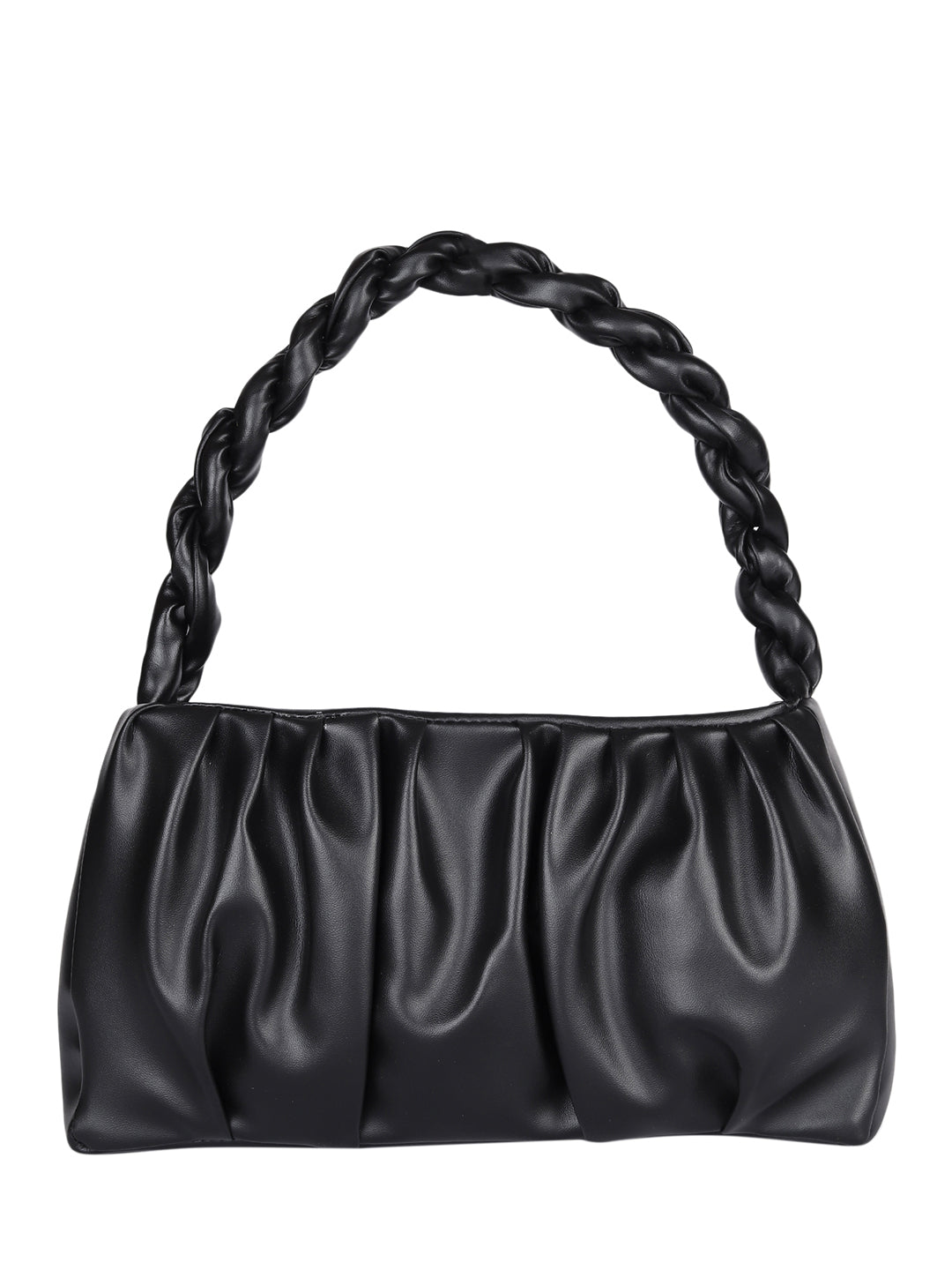 MINI WESST Black Solid Handheld Bag(MWHB208BL)