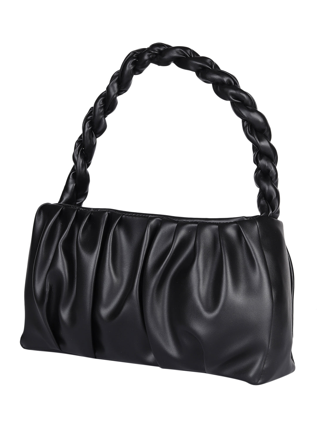 MINI WESST Black Solid Handheld Bag(MWHB208BL)