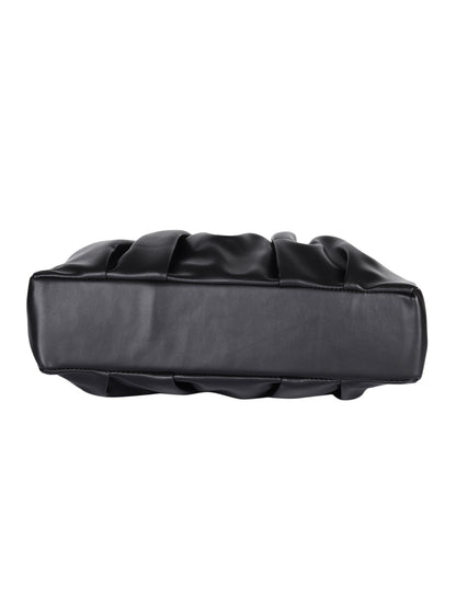 MINI WESST Black Solid Handheld Bag(MWHB208BL)