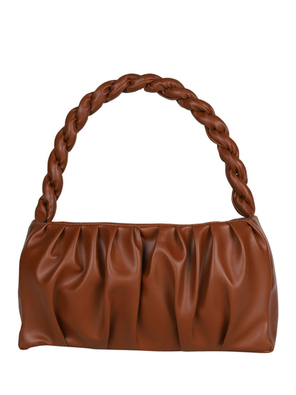 MINI WESST Brown Solid Handheld Bag(MWHB209BR)