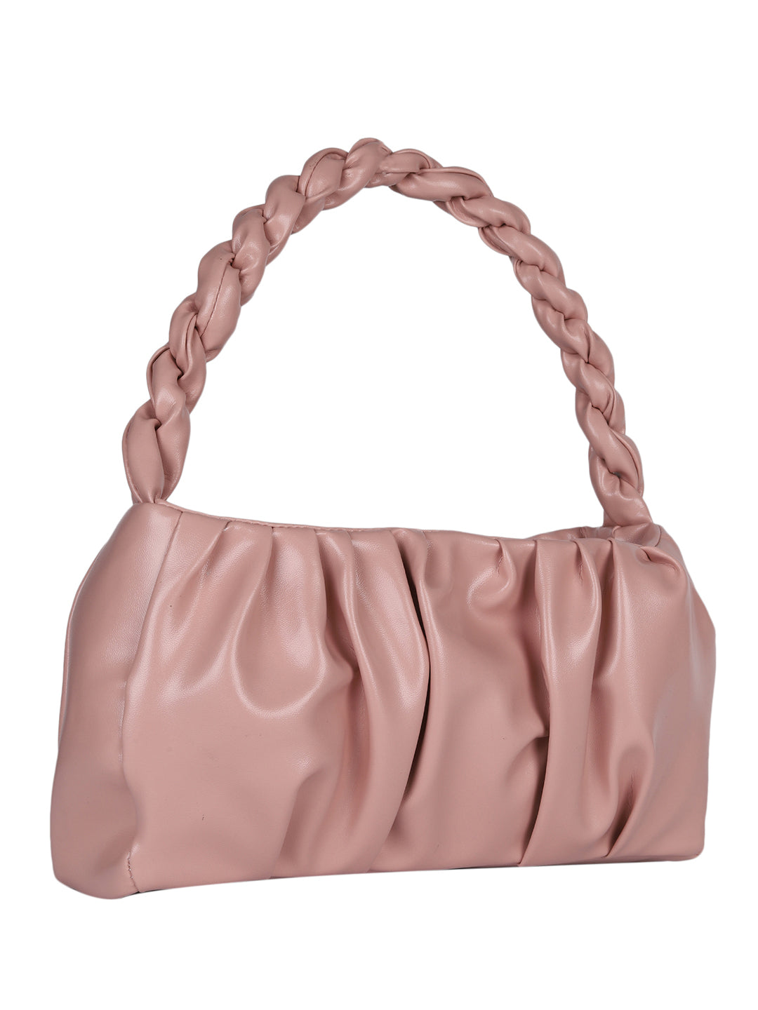 Pink Solid Handheld Bag