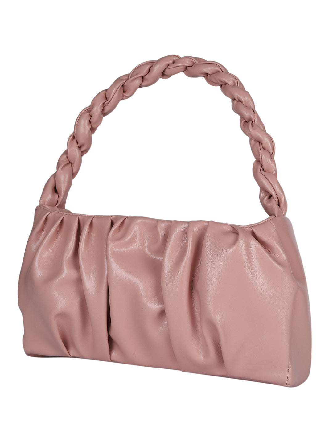 Pink Solid Handheld Bag