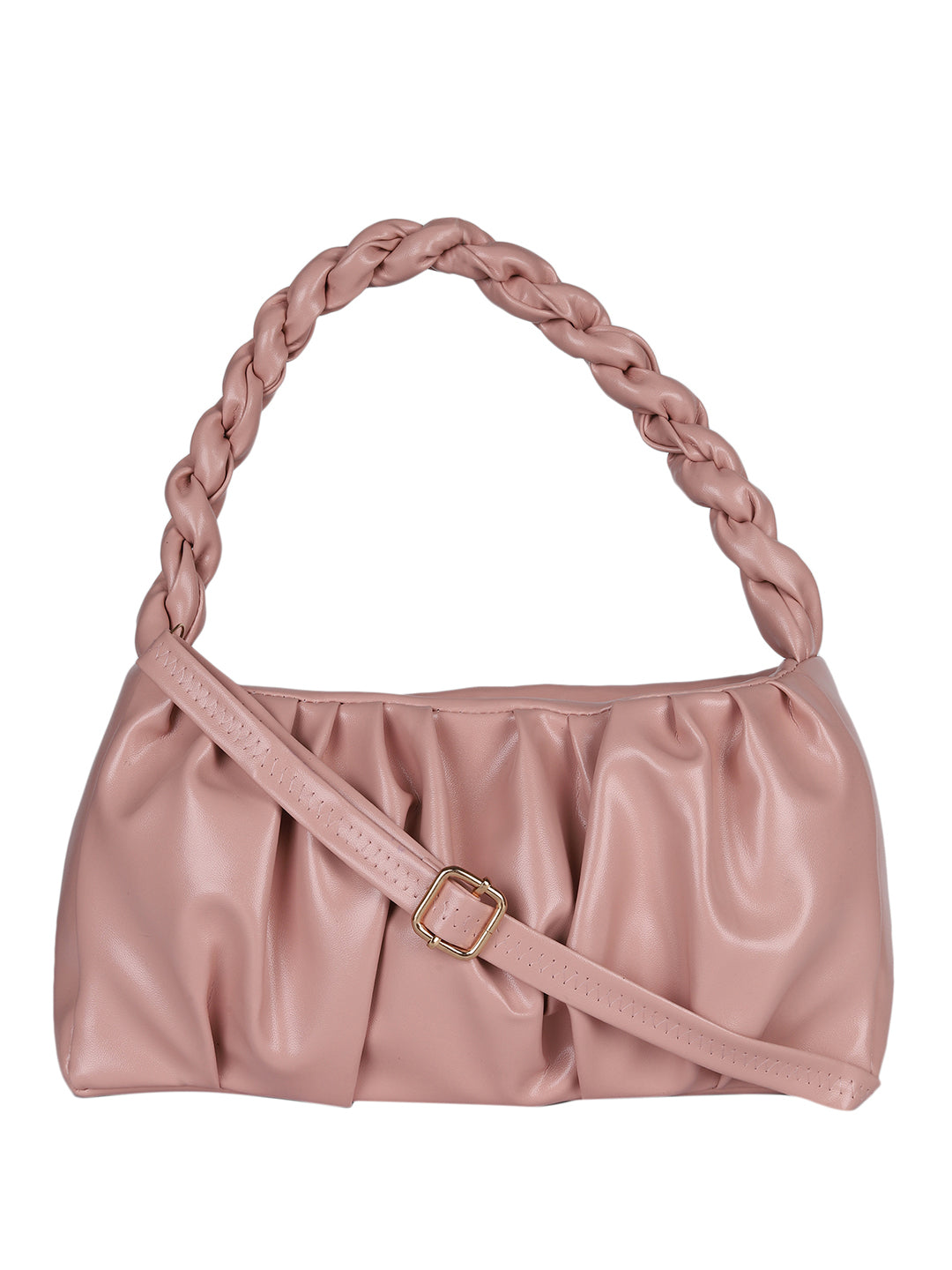 Pink Solid Handheld Bag