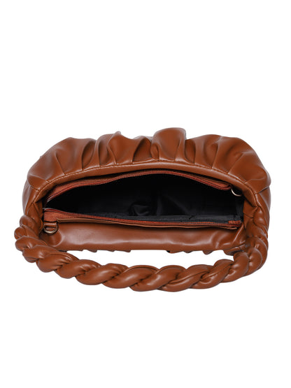 MINI WESST Brown Solid Handheld Bag(MWHB209BR)
