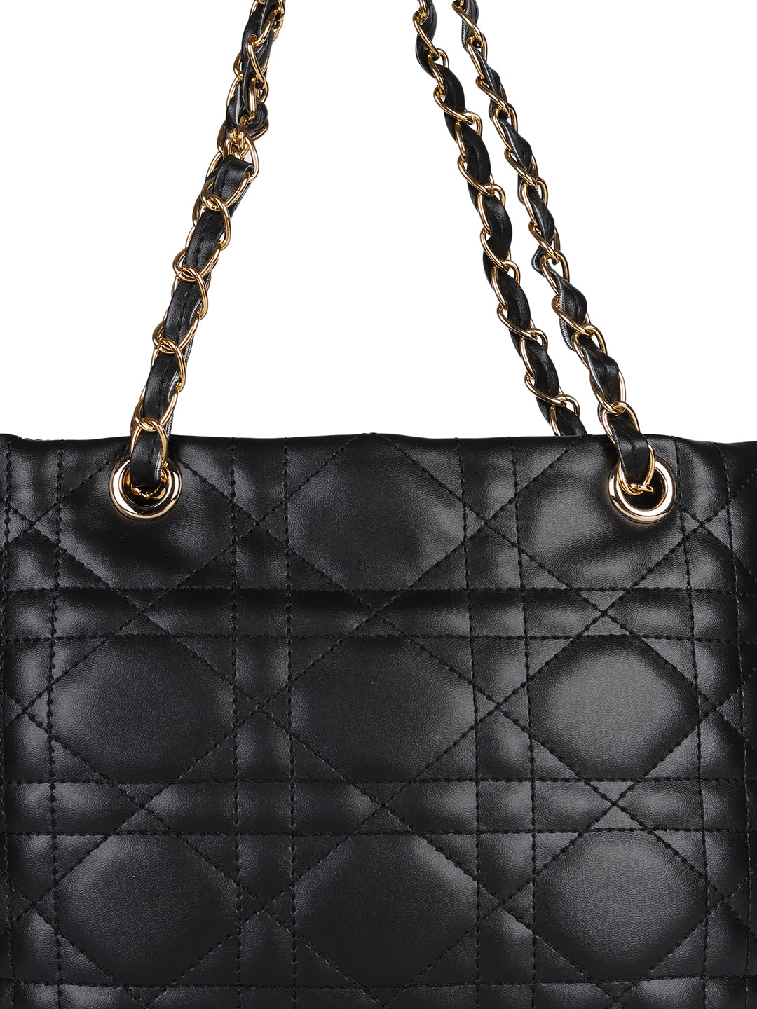 Black Solid Shoulder Bag