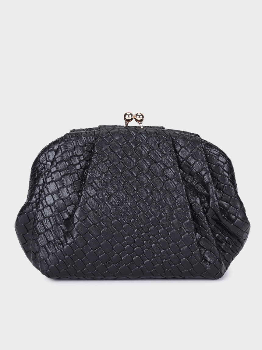 Agathe Black Clutch