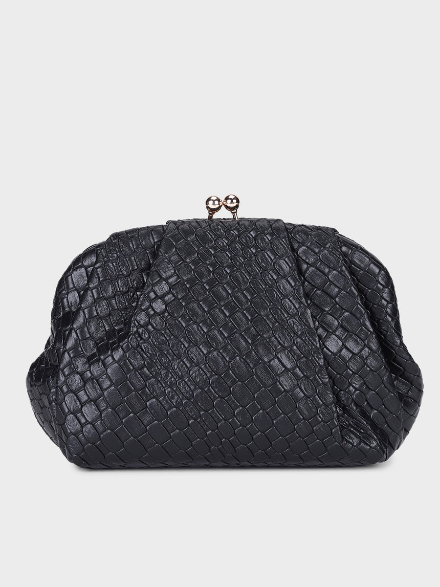 Agathe Black Clutch